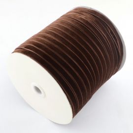 One-sided corduroy stripe, brown 6 mm, 1 meter