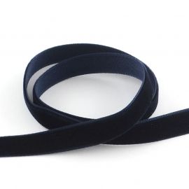 Vienpusė velvetinė juostelė, juodos spalvos su mėlynu a spalvos 9 mm, 1 metras