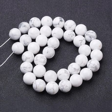 Natural houlite beads 10-11 mm, 1 strand AK1349