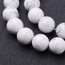Natural houlite beads 10-11 mm, 1 strand 