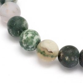 Natural moss agate beads 8 mm, 1 strand 