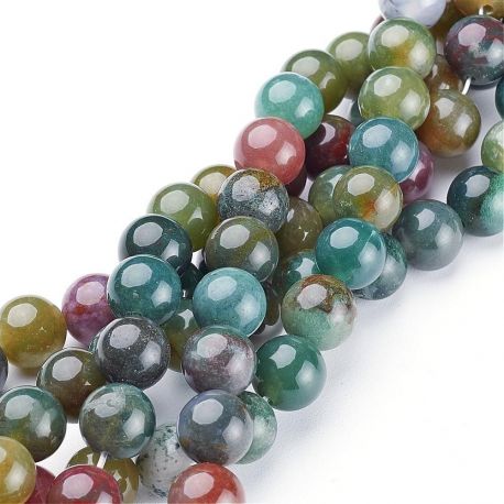 Natural Indian agate beads 10 mm, 1 strand AK1344
