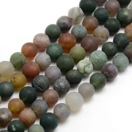 Natural Indian agate beads 8 mm, 1 strand 