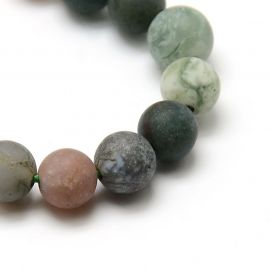 Natural Indian agate beads 8 mm, 1 strand 