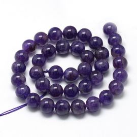 Dabiskas ametista krelles 10mm, 1 pavediens