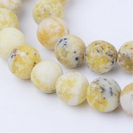 Natural yellow turquoise beads 10-11 mm., 1 strand 
