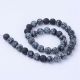 Natural snow obsidian beads 9-10 mm., 1 strand AK1378