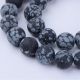 Natural snow obsidian beads 9-10 mm., 1 strand AK1378