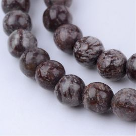 Natural snow obsidian beads 8 mm., 1 strand AK1388