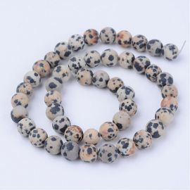 Natural beads of dalmatic jaspi 8 mm., 1 strand 