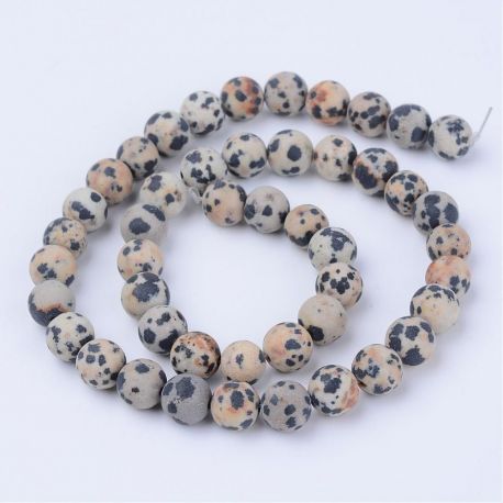 Natural beads of dalmatic jaspi 6 mm., 1 strand AK1386