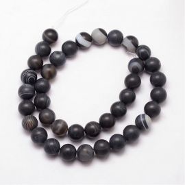 Dabīgas ahāta krelles 10-11 mm., 1 dzīsla