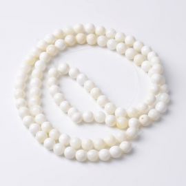 Natural shell beads 8 mm., 1 thread