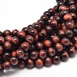 Natürliche Perlen des Tigerauges, dunkelrot, Halsketten, Armbänder, Wert 10 mm, 1 Strang