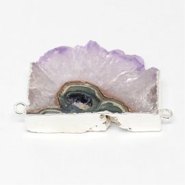 Naturaalsed druzy ametisti pistikud 23 ~ 30x46x8 mm., 1 tk. AK1362