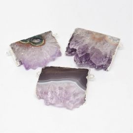 Naturaalsed druzy ametisti pistikud 23 ~ 30x46x8 mm., 1 tk.