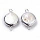 Natūralių Keshi perlų paskirstytojas 20~22x13x5~6 mm., 1 vnt. GP0069