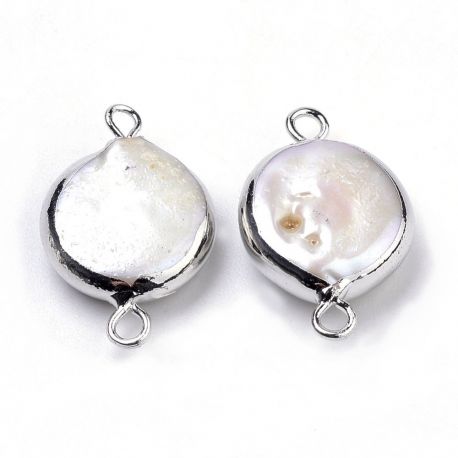 Соединители Natural Keshi Pearl Links 20 ~ 22x13x5 ~ 6 мм., 1 шт. GP0069