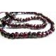 Natural pomegranate stone beads 4-5mm. coarsely ribbed.