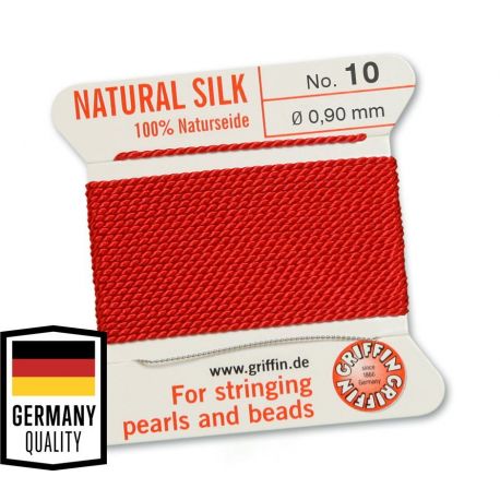 GRIFFIN silk strandwith needle No.10, 0.90 mm., 2 m., 1 roll VV0687