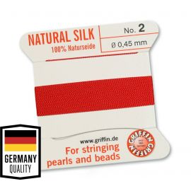 GRIFFIN silk strandwith needle No.2, 0.45 mm., 2 m., 1 roll VV0689