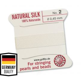 GRIFFIN silk strandwith 2 needles No.2, 0.45 mm., 2 m., 1 roll