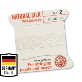 GRIFFIN Silk strandwith needle No.2, ~0.45 mm, 1 roll VV0624