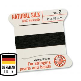 GRIFFIN Silk strandwith needle No.2, ~0.45 mm, 1 roll VV0623