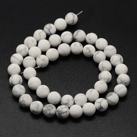Natural houlite beads, 10 mm., 1 strand AK1392