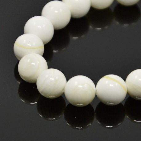 SHELL pearl beads, 10 mm., 1 strand SH0046
