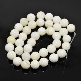 SHELL perlų karoliukai, 10 mm., 1 gija