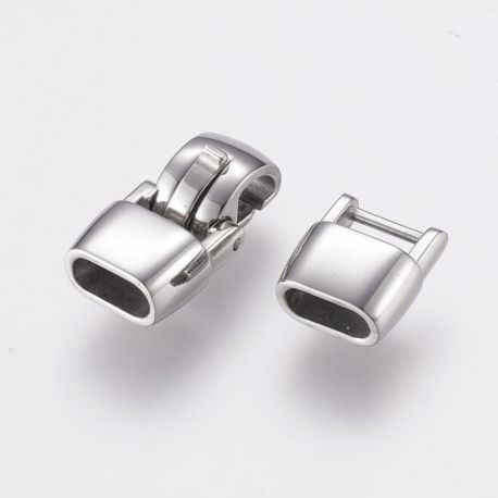 Nerūsējošā tērauda 304 ādas auklas aizdare, 25x9,5x7 mm., 1 gab. MD1934