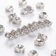 Stainless steel 316 spacer with rhinestones, 6x3 mm., 6 units. 1 bag II0399