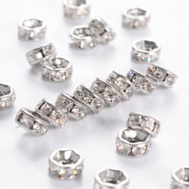 Nerūsējošā tērauda starplika 316 ar rhinestones, 6x3 mm., 6 vienības. 1 soma II0399