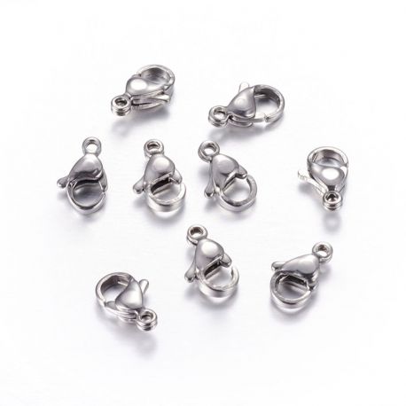 Nerūsējošā tērauda 304 karabīņu aizdare, 11x7x4 mm., 4 vienības. 1 soma MD1935