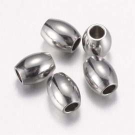 Stainless steel 304 spacer, 5x4 mm., 4 units. 1 bag II0398