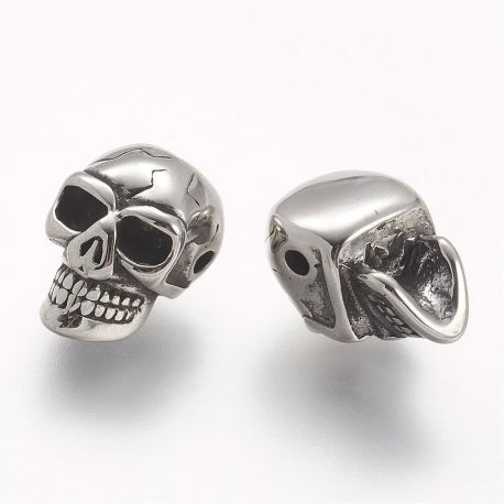 Stainless steel 304 spacer "Skull", 14x9x9 mm., 1 pcs. II0391