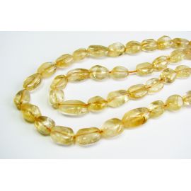 Natural lemon stone beads 7-10 mm. Hand-processed.