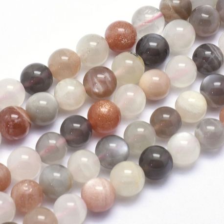 Natural moon stone beads, 8 mm., 1 strand AK1456