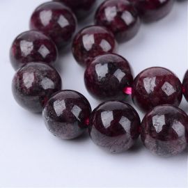 Natural Garnet beads, 10 mm., 1 strand 