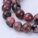 Natural rhodonitis beads, 10 mm., 1 strand AK1452