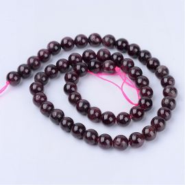 Natural Garnet beads, 8 mm., 1 strand 
