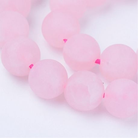 Dabīgas rozā kvarca pērles, 8 mm., 1 dzīsla AK1432