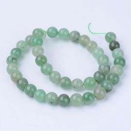 Natürliche grüne Avantiurin-Perlen halbtransparent, 6-7 mm, 1 Strang