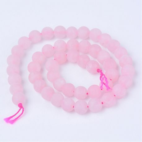 Natural beads of pink quartz, 6 mm., 1 strand AK1410