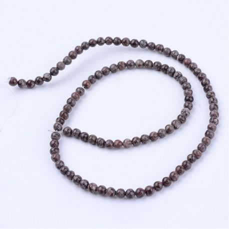 Looduslikud lume obsidiaani helmed, 6 mm., 1 haruga AK1418