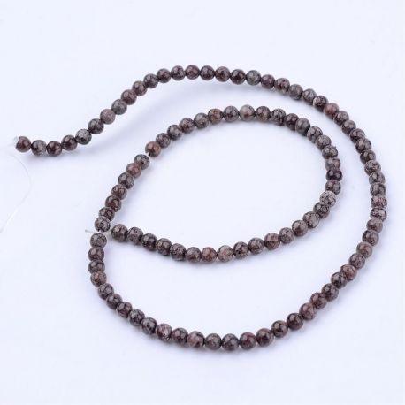 Natural snow obsidian beads, 6 mm., 1 strand AK1418
