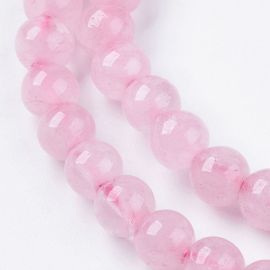 Dabīgas rozā kvarca pērles, 6 mm., 1 dzīsla AK1421
