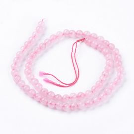 Natural beads of pink quartz, 6 mm., 1 strand 