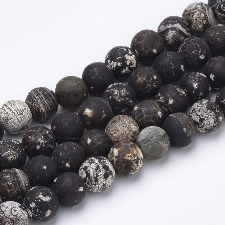 Natural agate beads, 7-8 mm., 1 strand AK1428